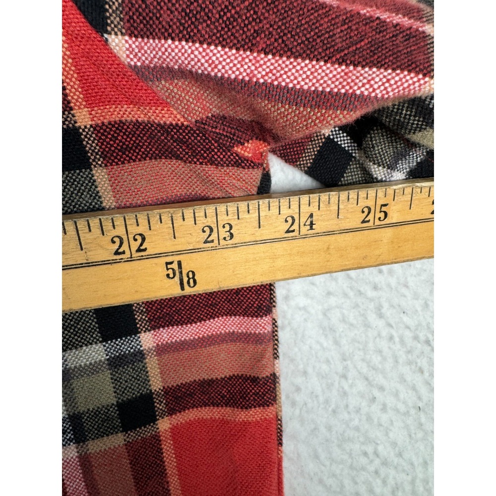 Flint and Tinder Shirt Large Mens Red Plaid Flannel Flap Pockets Button Down - Picture 7 of 10